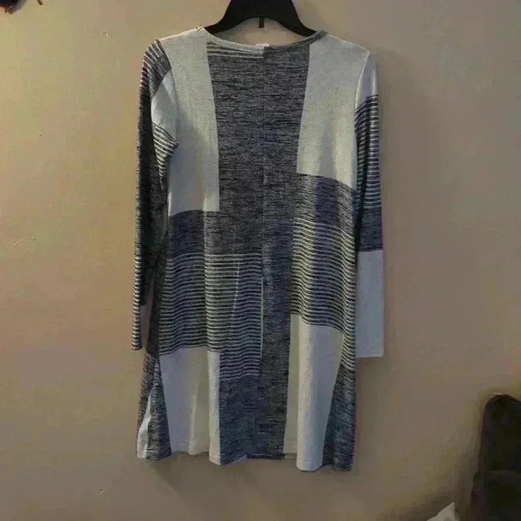GAP Blue Colorblock Long Sleeve Casual Light Knit Shift Dress Size XS - Picture 4 of 7